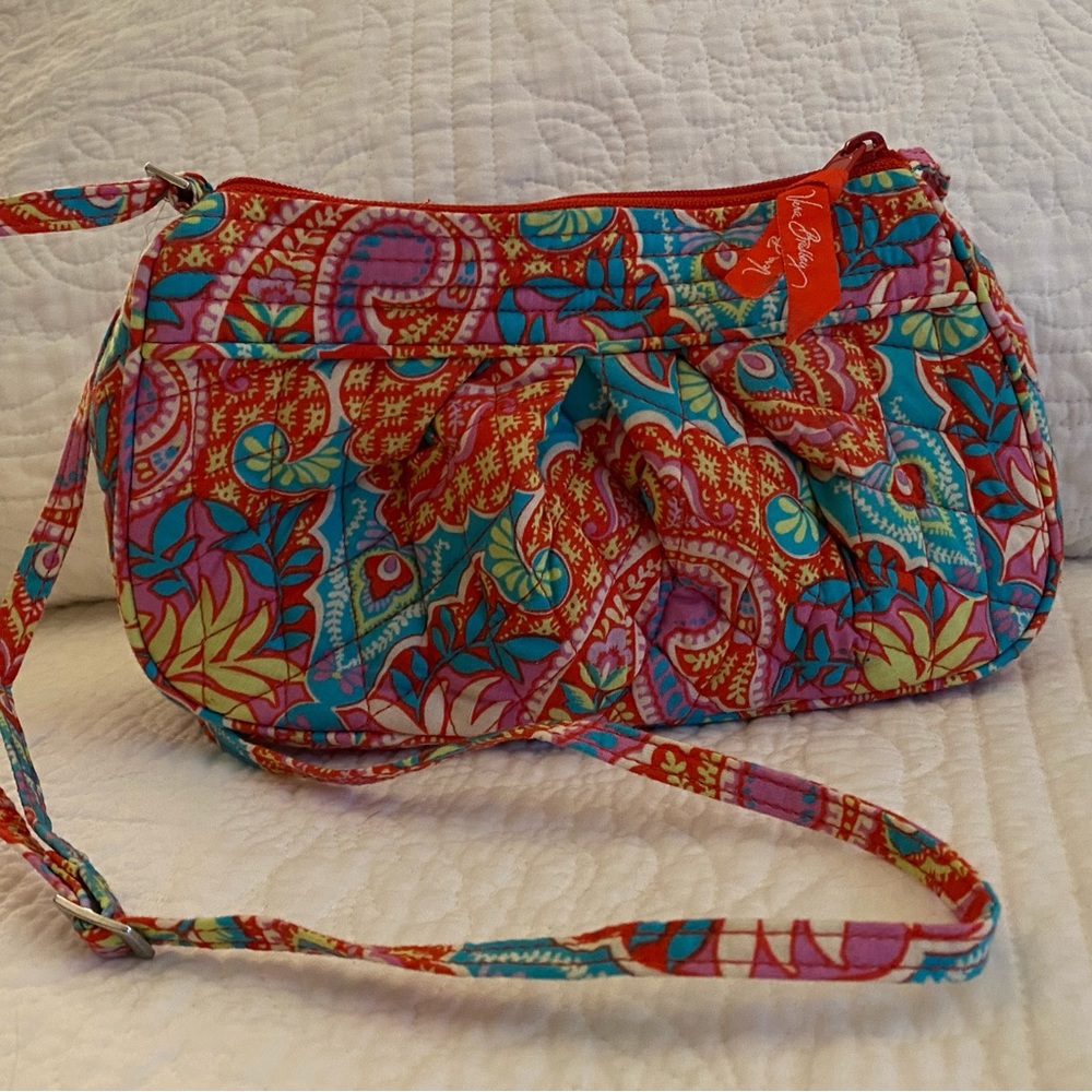 Vera Bradley Paisley in Paradise Frannie quilted purse crossbody shoulder bag